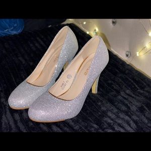 Silver glitter shoes
